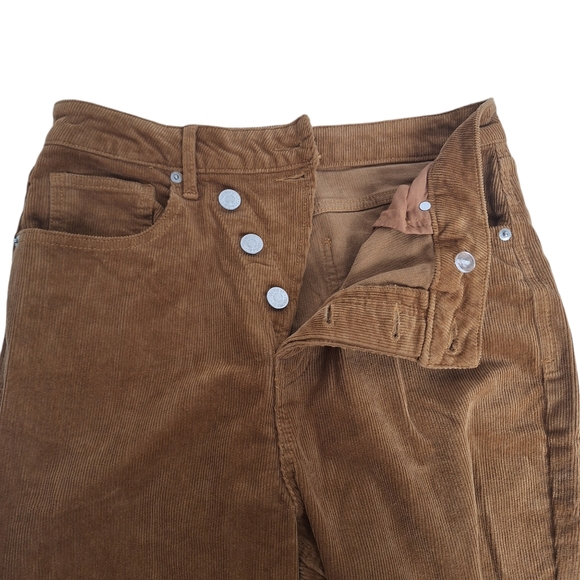 NWT Forever 21 Large Criss Cross Button-Fly Straight Leg‎ Corduroy Pants Pockets - Picture 6 of 13